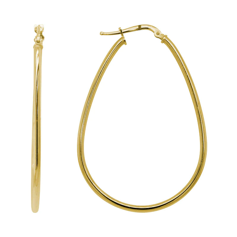 YELLOW GOLD-PLATED ELONGATED HOOPS