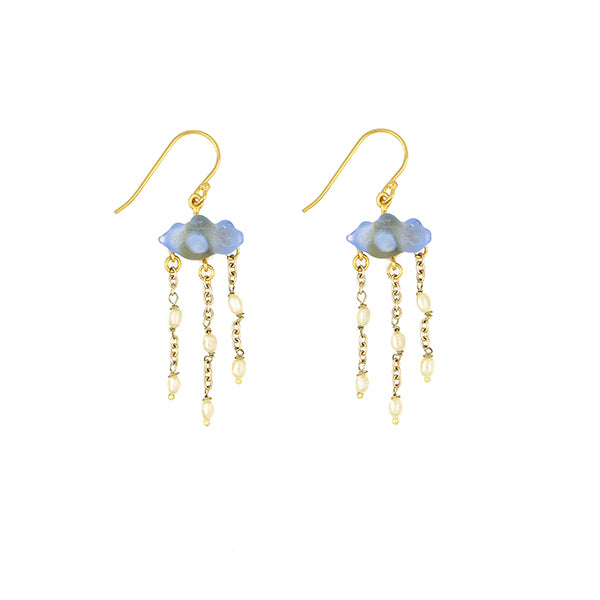 CLOUD WIRE EARRINGS WITH PEARLS