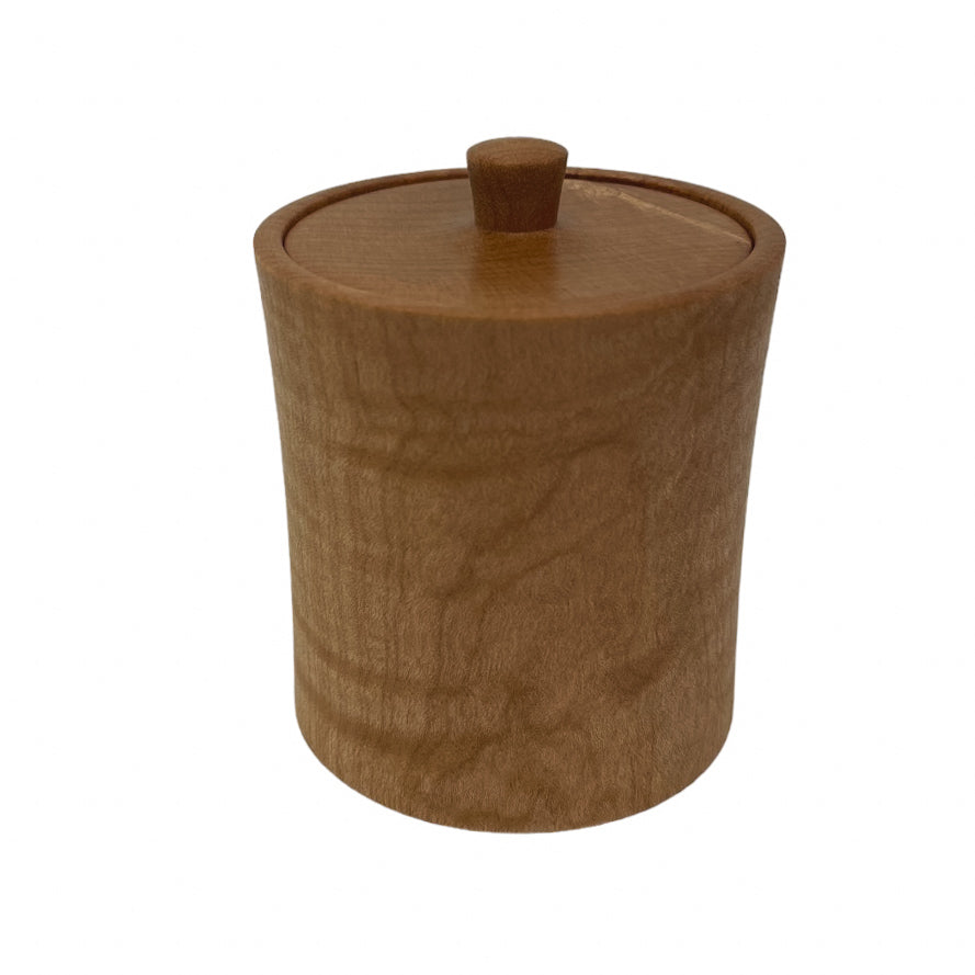 SMALL WOOD LIDDED BOX - QUILTED MAPLE