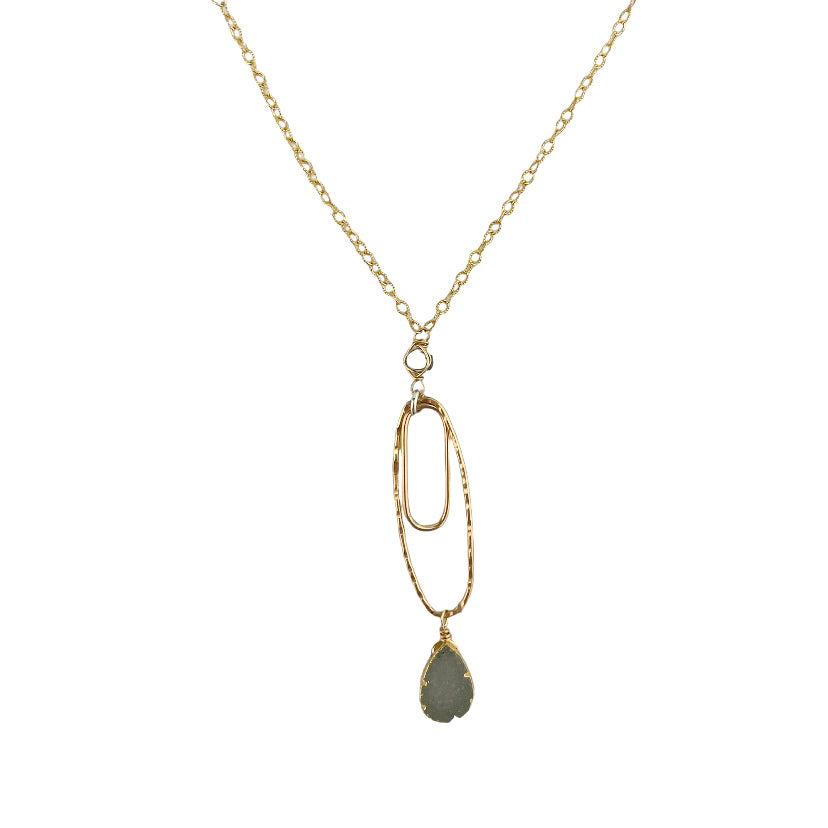DRUZY GOLD FILLED AND STERLING SILVER NECKLACE
