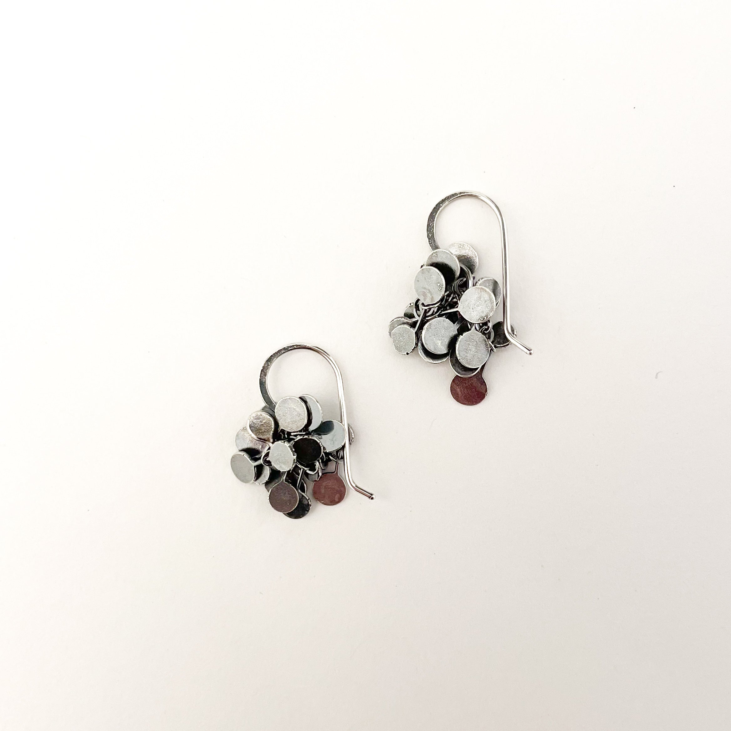 STERLING SILVER COINED BUNCHES EARRINGS