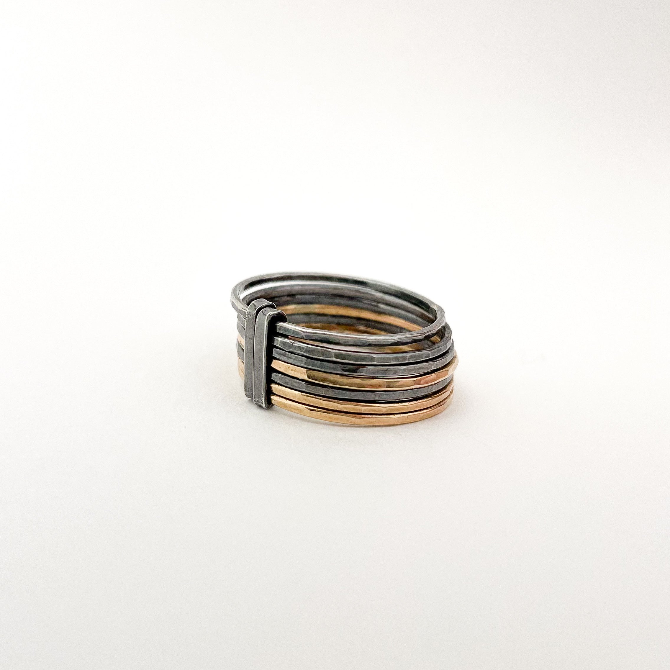 STERLING SILVER & 14K GOLD FILLED STACKED RING