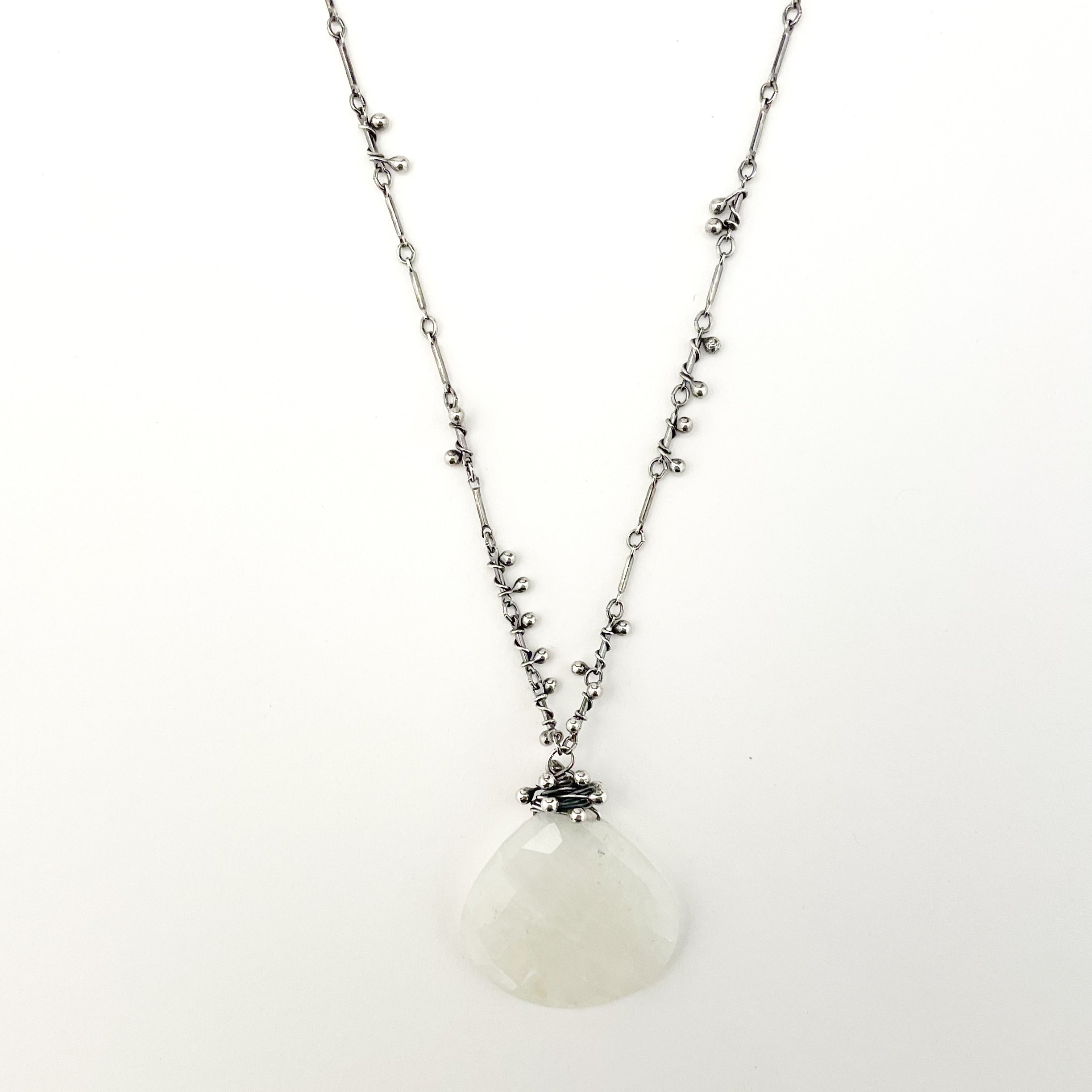 STERLING SILVER SWARM NECKLACE-MOONSTONE