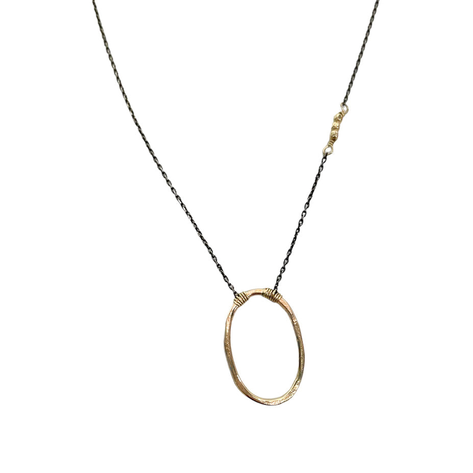 gold-filled and sterling silver necklace with oval