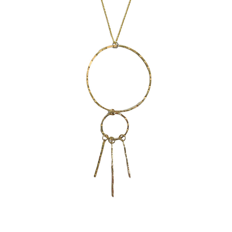 gold-filled circles necklace with bars