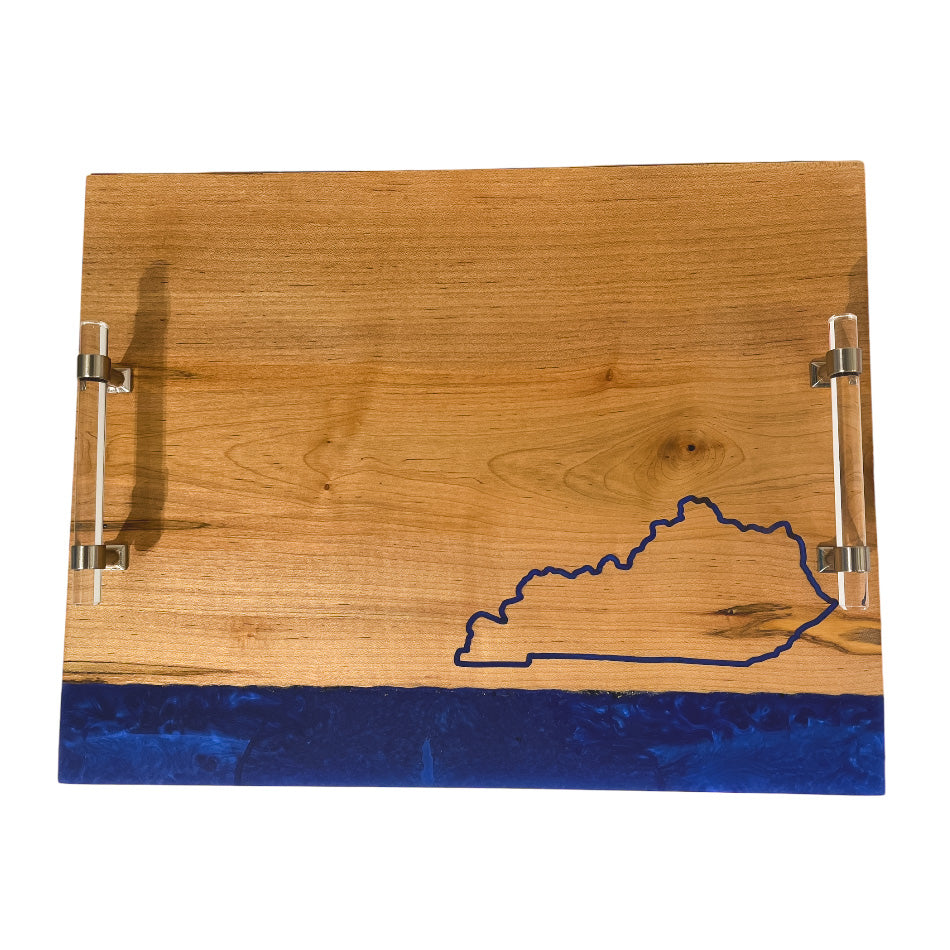 MAPLE W/ KY STATE AND ROYAL BLUE CHARCUTERIE BOARD