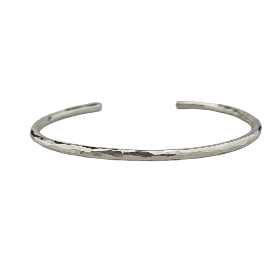 STERLING SILVER ANGLE HAMMERED CUFF