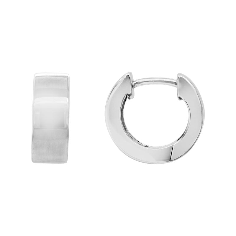 STERLING SILVER SMALL THICK HOOP EARRINGS