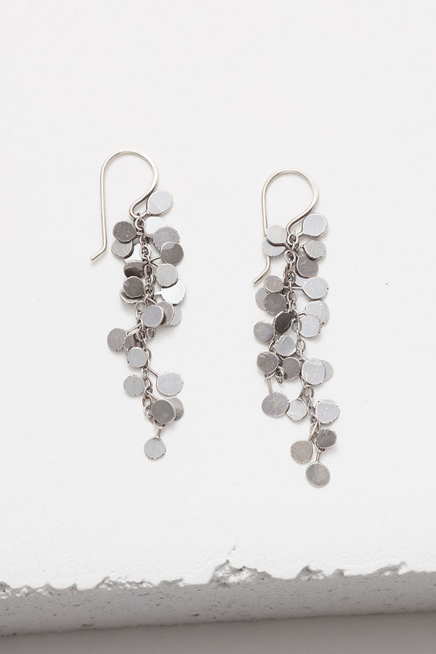 STERLING SILVER COINED BRIGHT EARRINGS