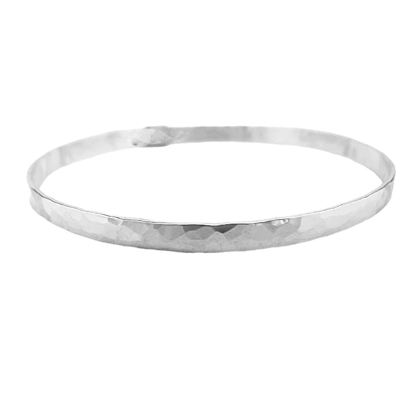 THICK HAMMERED STERLING SILVER BANGLE