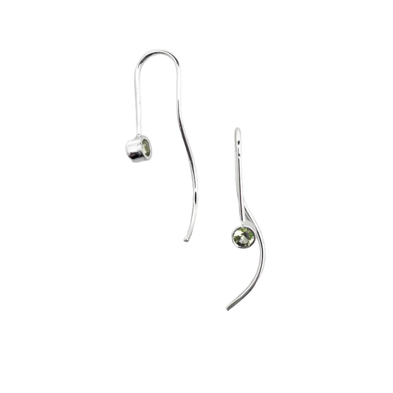 SMALL THREADER EARRING WITH PERIDOT