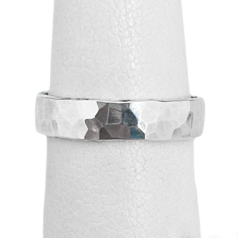 THICK HAMMERED STERLING SILVER RING