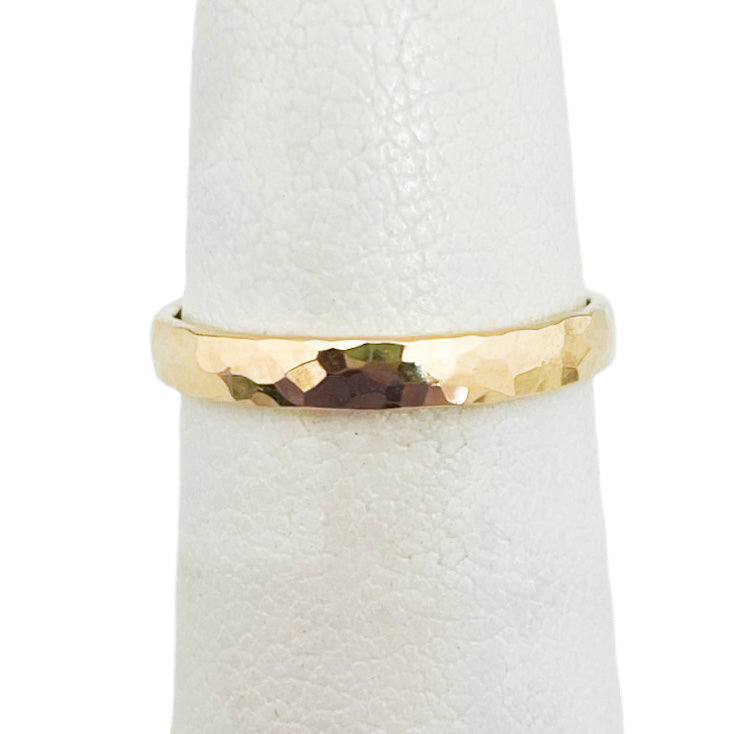 THIN HAMMERED GOLD FILL RING