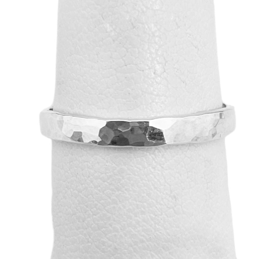 THIN HAMMERED STERLING SILVER RING