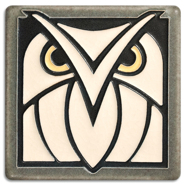 4X4 OWL TILE GREY WHITE