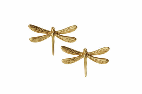 GOLD PLATE DRAGONFLY STUD EARRINGS