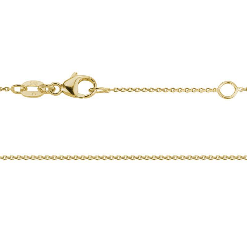 14KT YG .9MM ADJUSTABLE CABLE CHAIN 16"-18"