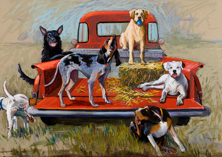 8X10 WOOD ART PRINT TAILGATE PARTY