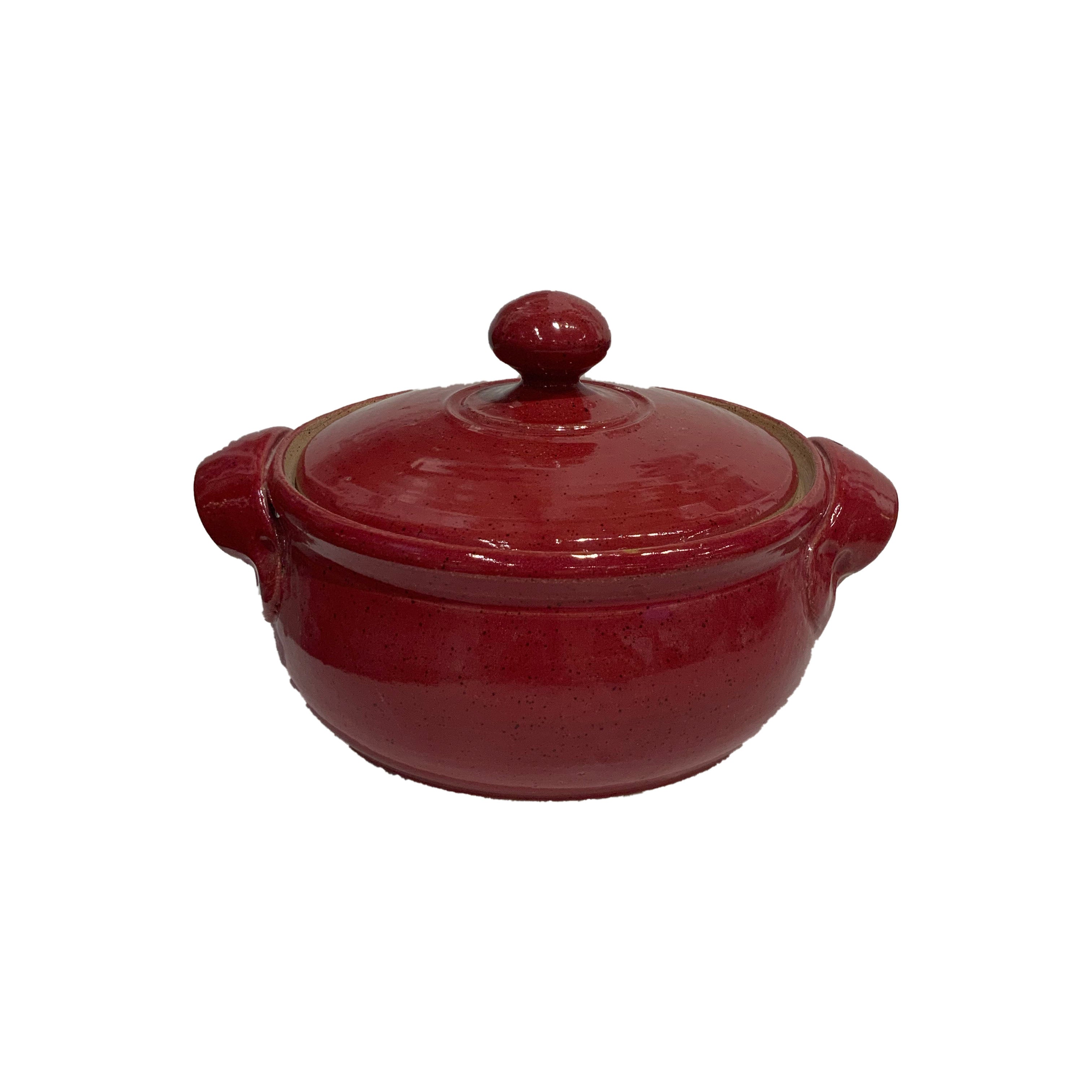 SMALL DUTCH OVEN DISH -SPECKLED RED