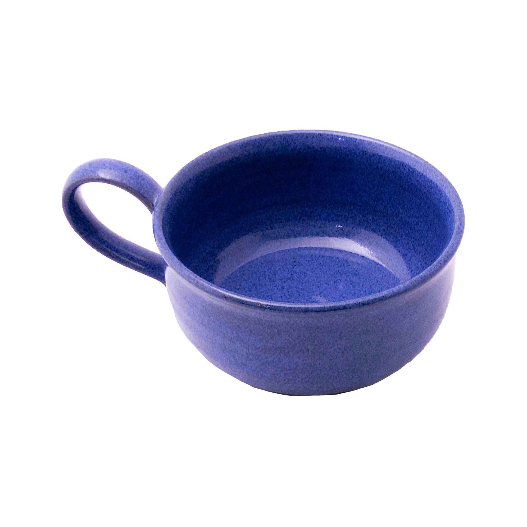 DARK PERIWINKLE SOUP BOWL WITH HANDLE