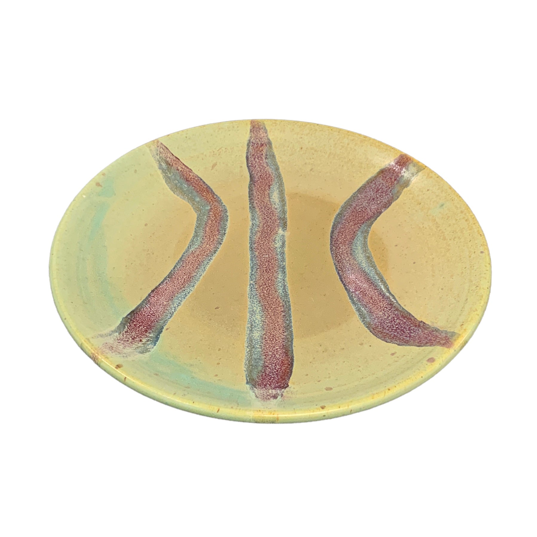LARGE PLATE - ABSTRACT PISTACHIO & MAROON