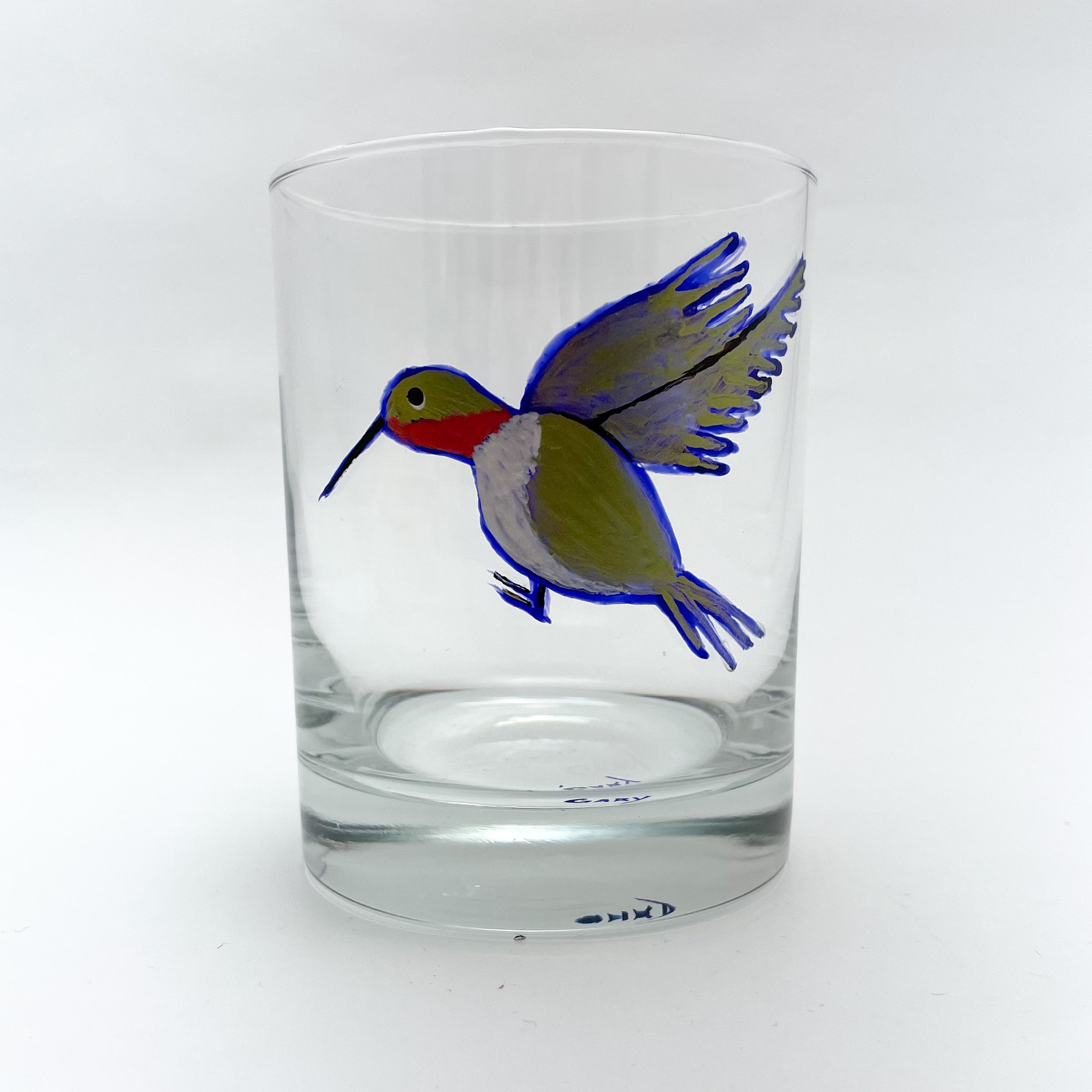 DOUBLE OLD FASHIONED HUMMINGBIRD GLASS