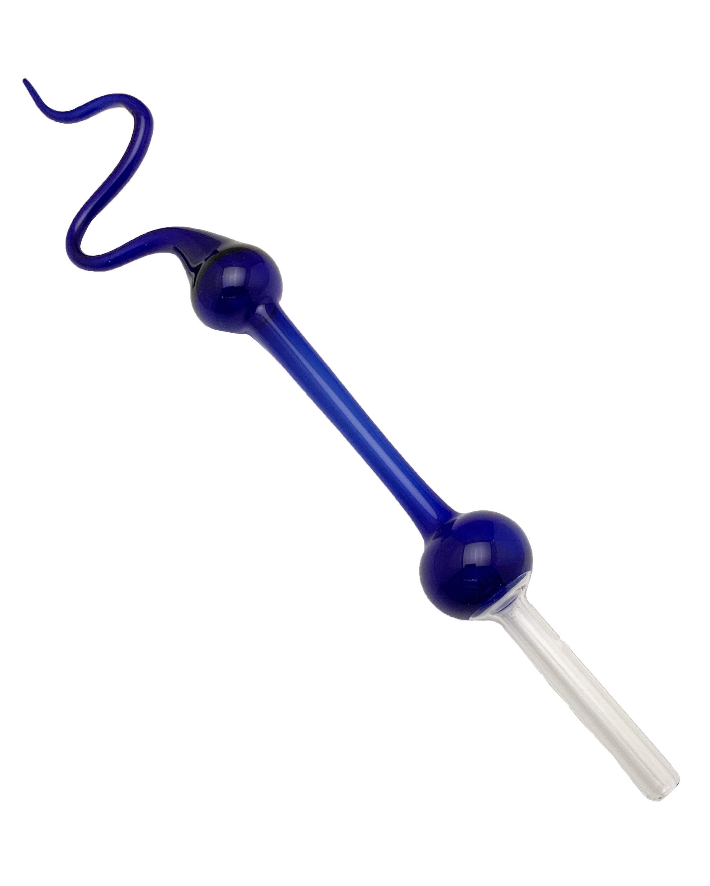 TWO SPHERE & SQUIGGLE GARDEN STAKE - DEEP BLUE
