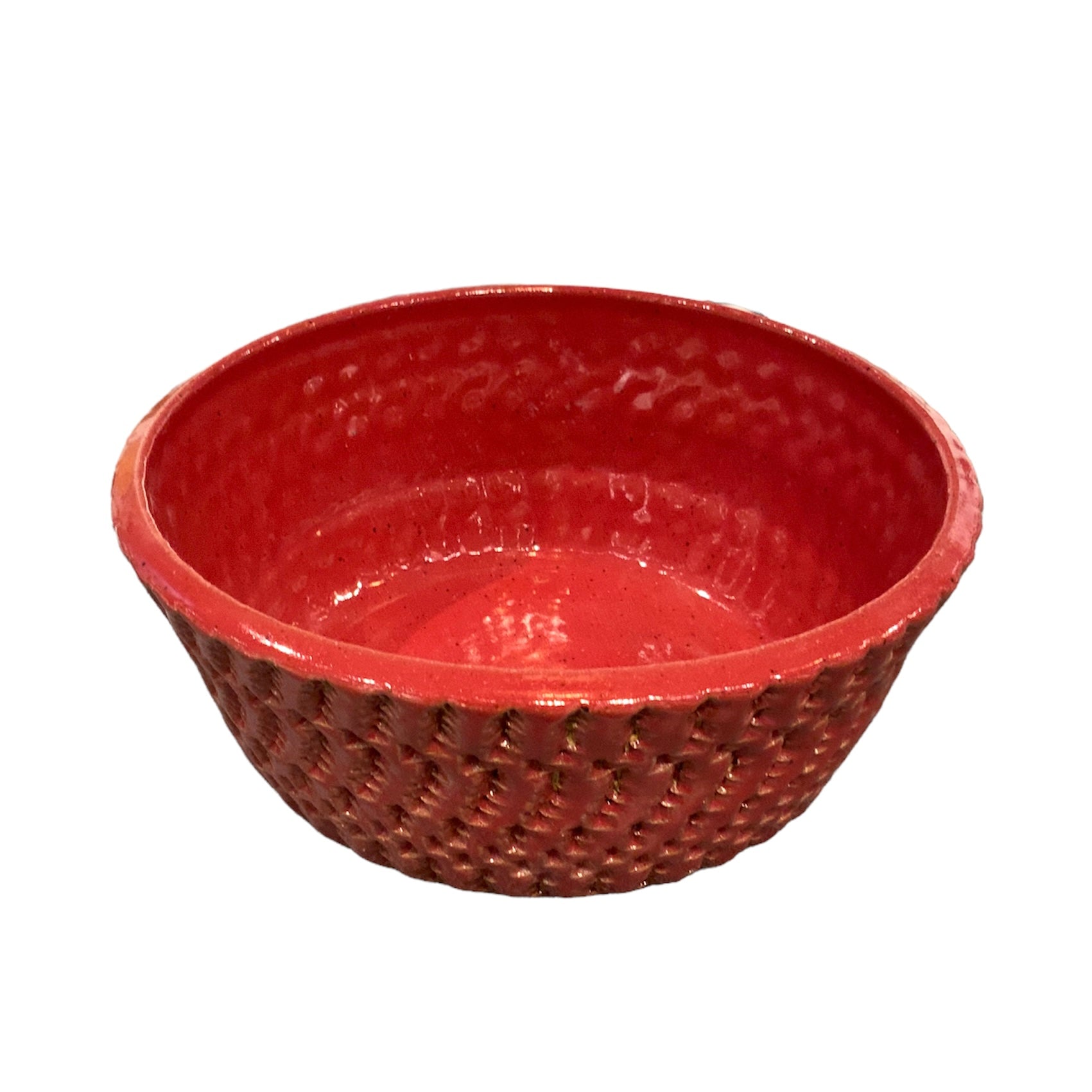 TEXTURED BOWL - SPECKLED RED