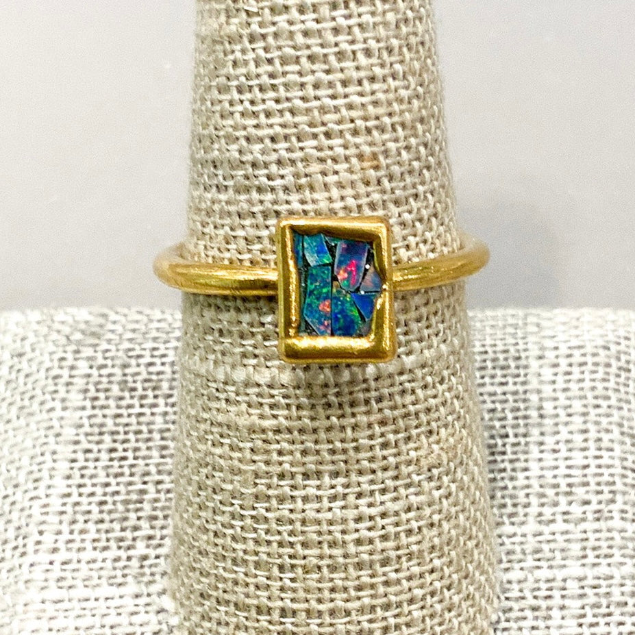 RECTANGLE OPAL RING