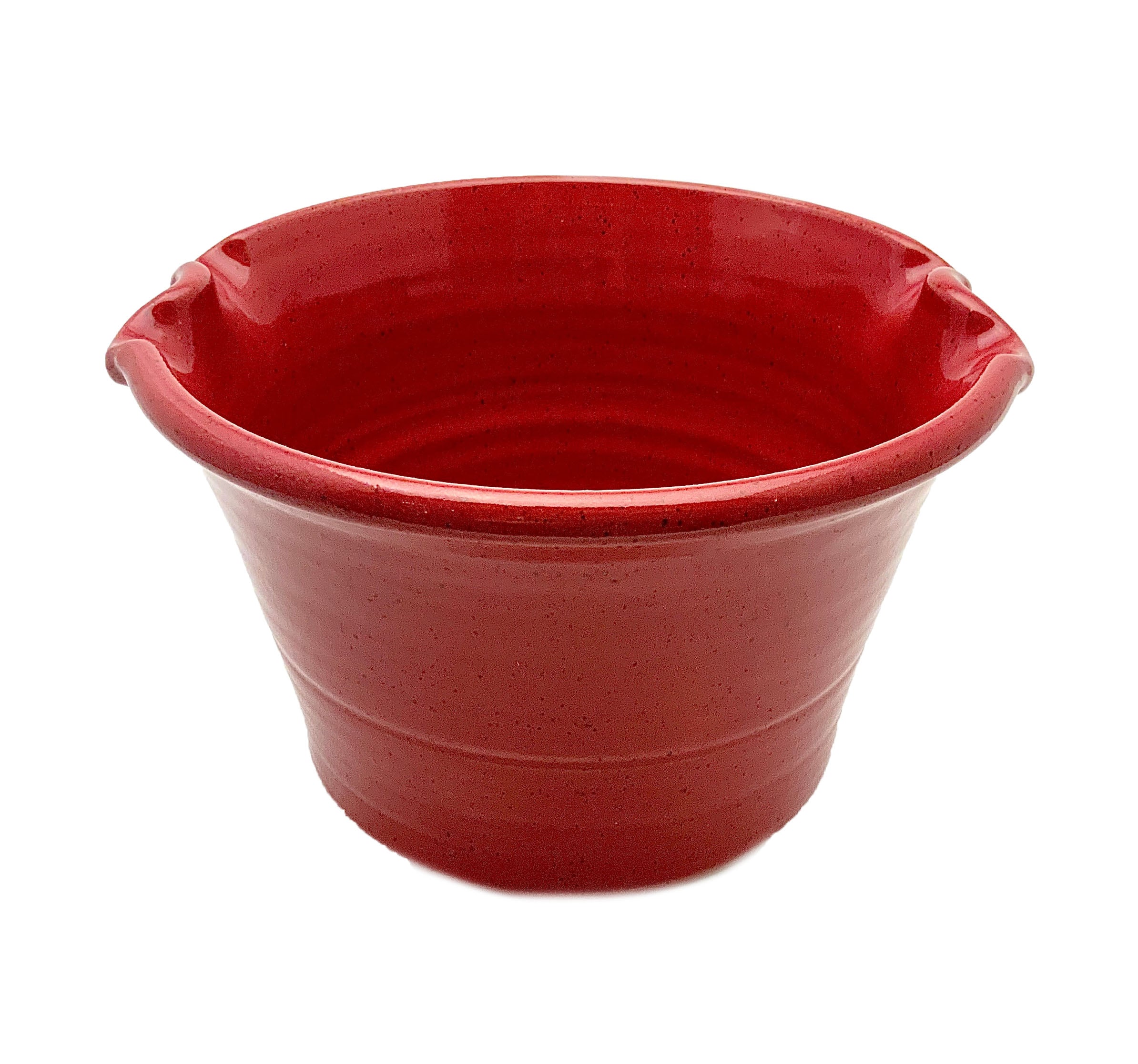 RED SPECKLED PINCHED BOWL